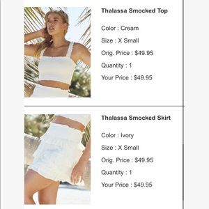 Altar’d State Matching Set Smocked Skirt + Top XS